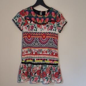 Desigual Girls' Multicolor Floral & Geometric Mix Dress